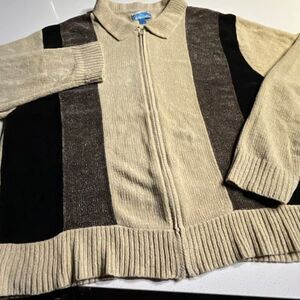 Vintage Stag Hill Full Zip Grandpa Sweater Mens XXL